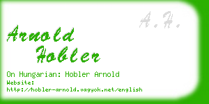 arnold hobler business card